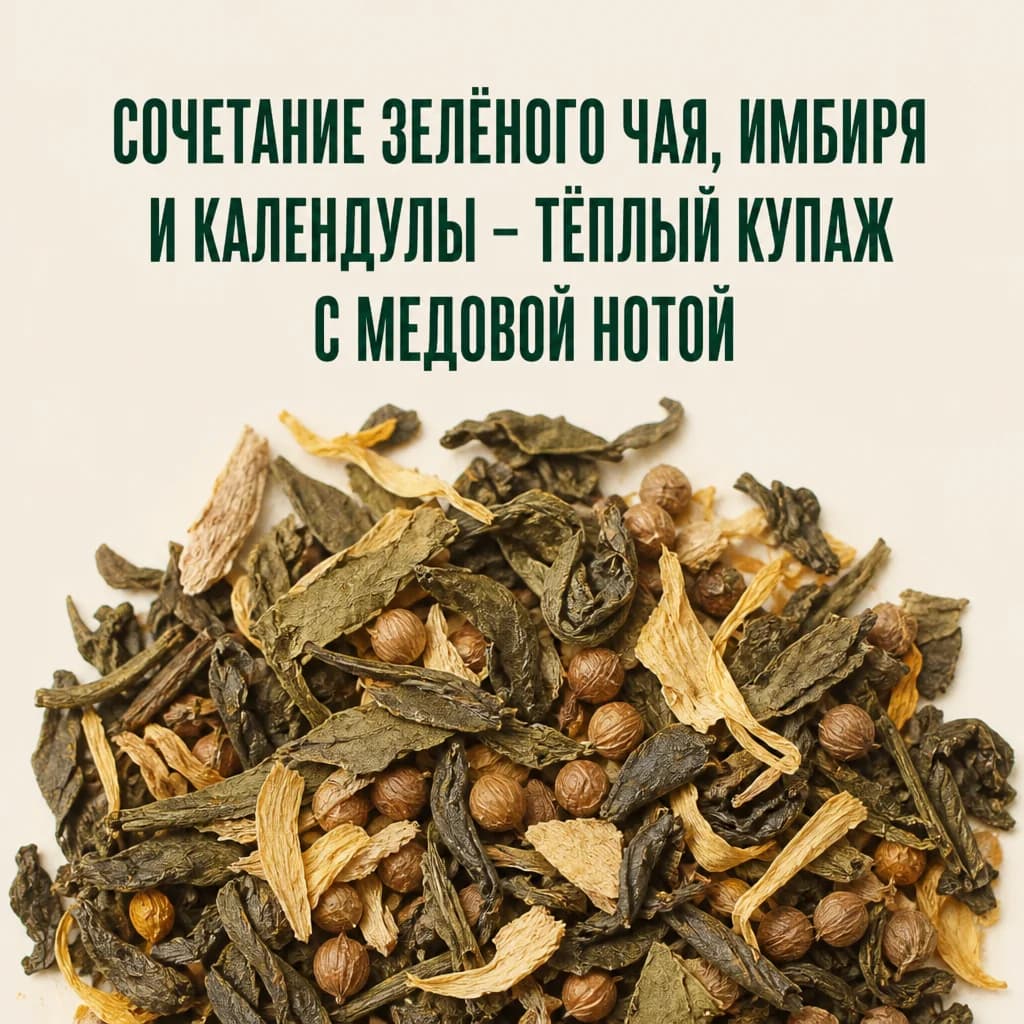 Зелёный чай с имбирём и мёдом