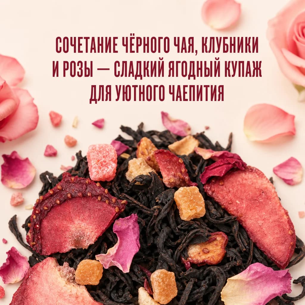 Чёрный чай клубничный